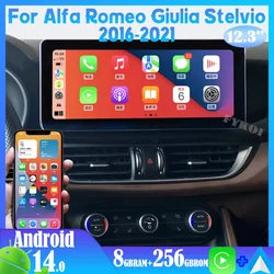 Android 15 For Alfa Romeo Giulia Stelvio 2016-2021 Car Radio Automobile Multimedia CarPlay Auto Bluetooth GPS Navigation Stereo