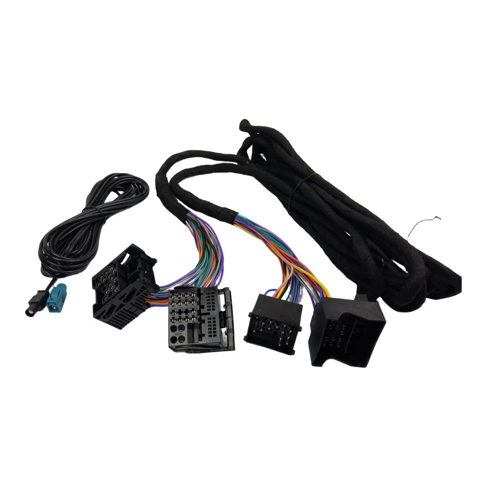 Head Unit Adapter for Radio Wiring Harness Car Radio Installation Black 4-head Connector 600CM Length Heat Resistant