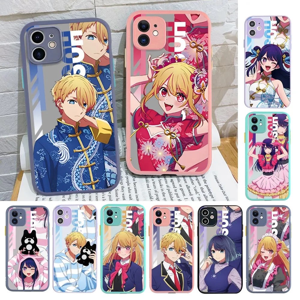 Oshi No Ko Anime Ai Hoshino Phone Case For iPhone 14 X XR XS 7 8 Plus 11 12 13 pro MAX 13mini Matte Shockproof Case