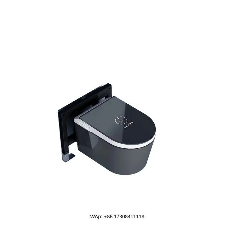 Smart Wall-Mounted Induction Toilet Concealed Hanging Integrated Bowl Intelligent Water Tank Elongated Shape Remote Control