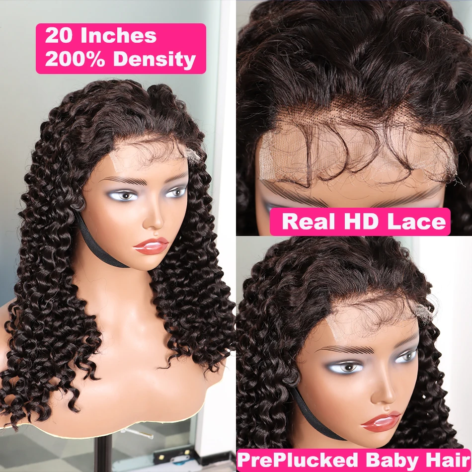 

Yiwigs Deep Curly Super Double Drawn HD Кружевные парики из натуральных волос Вьетнамский 200% Плотность 4x4 Парик с закрытием шнурка для женщин