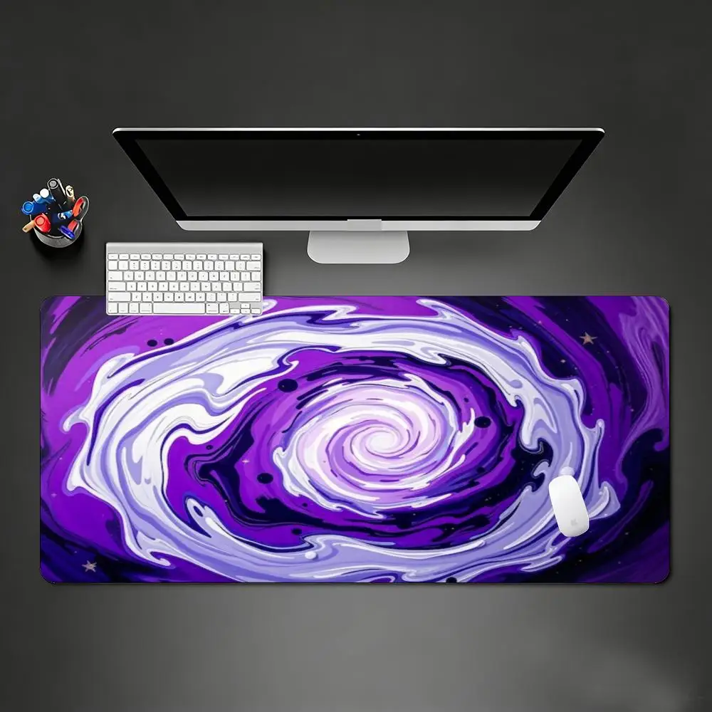 Purple Marble Swirl XXL Deskmat Abstract Liquid Paint Fluid Texture Large Non-Slip Rubber Keyboard Gaming Office Mouse Pad