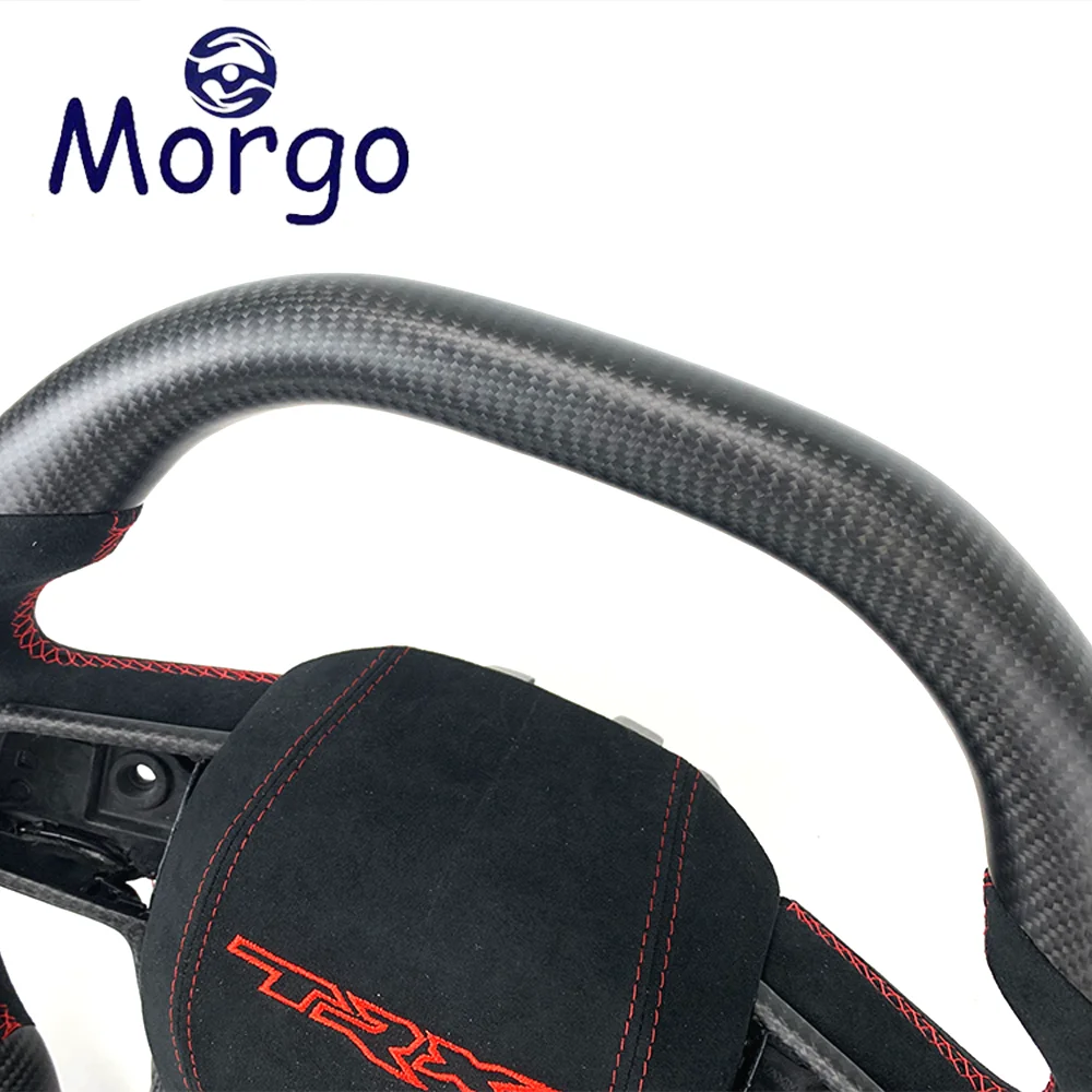 Interior Accessories Customized Matte Carbon Fiber Cars Steering Wheel for Dodge RAM 1500 2500 3500 TRX Racing Style Design