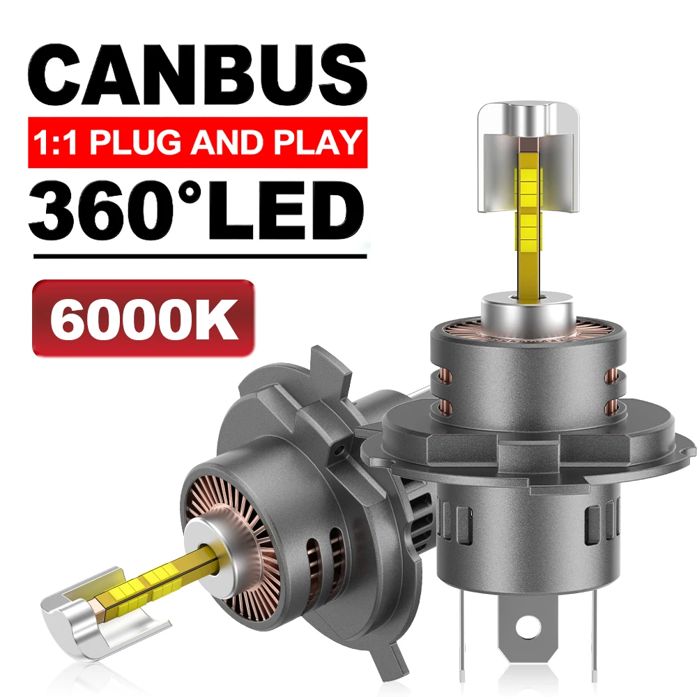 

360 H7 LED Headlight Canbus 3000000LM 8000W H1 H4 H11 9005 9006 LED Light For Car Turbo LED HeadLamp 6000K 12V Wireless with Fan