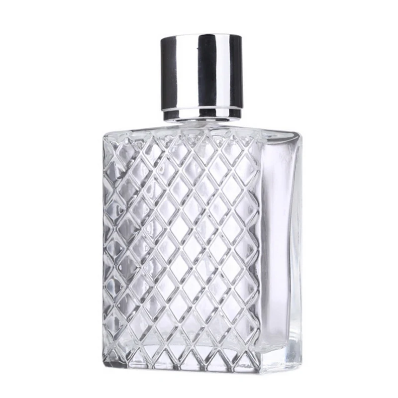 

100ml Clear Glass Mist Atomizer Square Refillable Portable Perfume Spray Bottle spray bottle containers