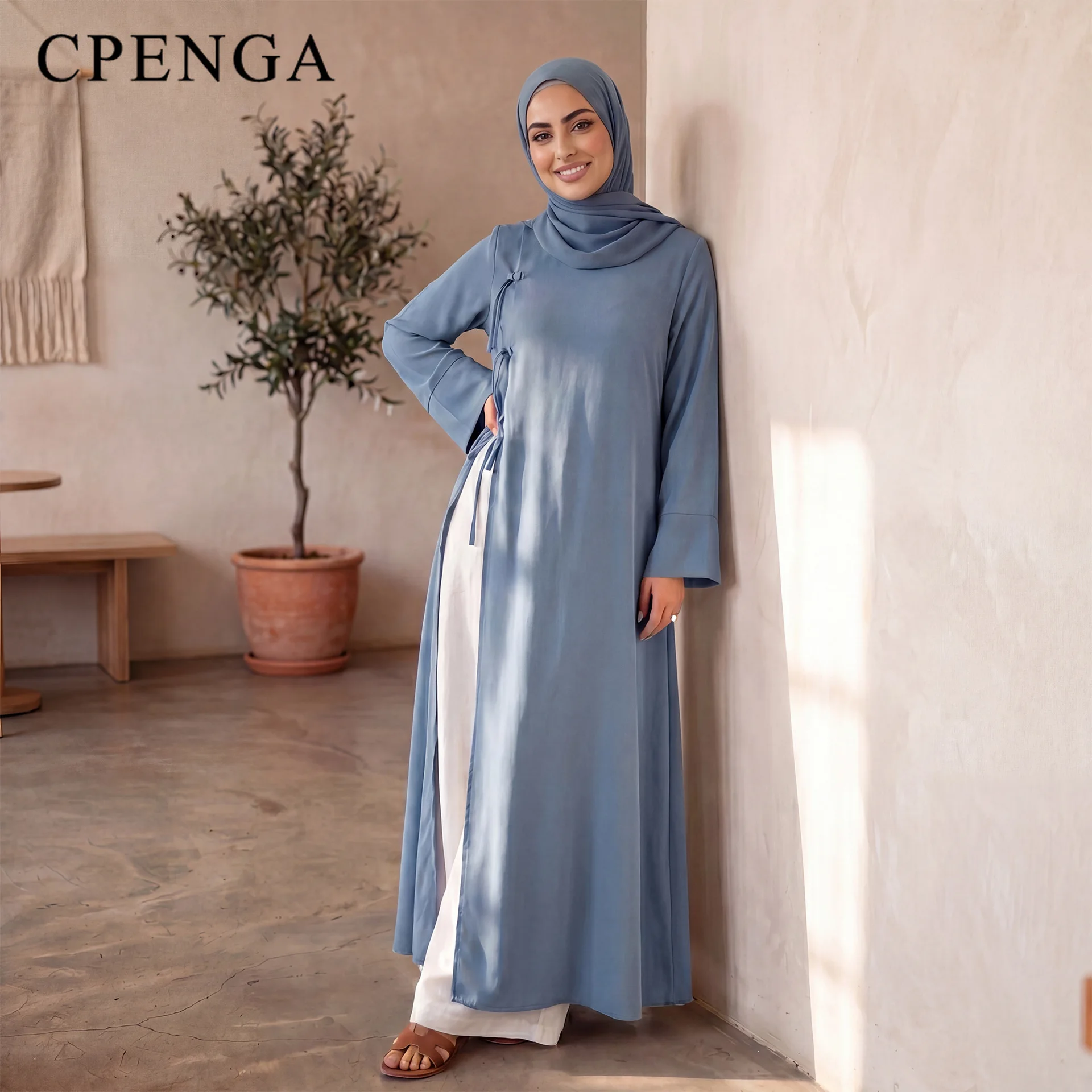

Elegant Abaya Women Dubai Ramadan Eid Arabic Traditional Muslim Modest Dress Islamic Holiday Outfit New Plain Turkey Kaftan Robe