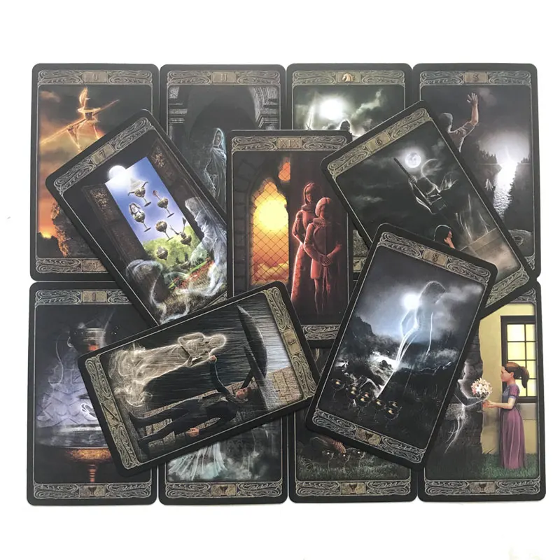 78 kart Ghost Tarot wyrocznia rozrywkowa karta gier rozrywkowa, karty do tarota spotkań rodzinnych, gry planszowe karty do tarota przewodnik PDF