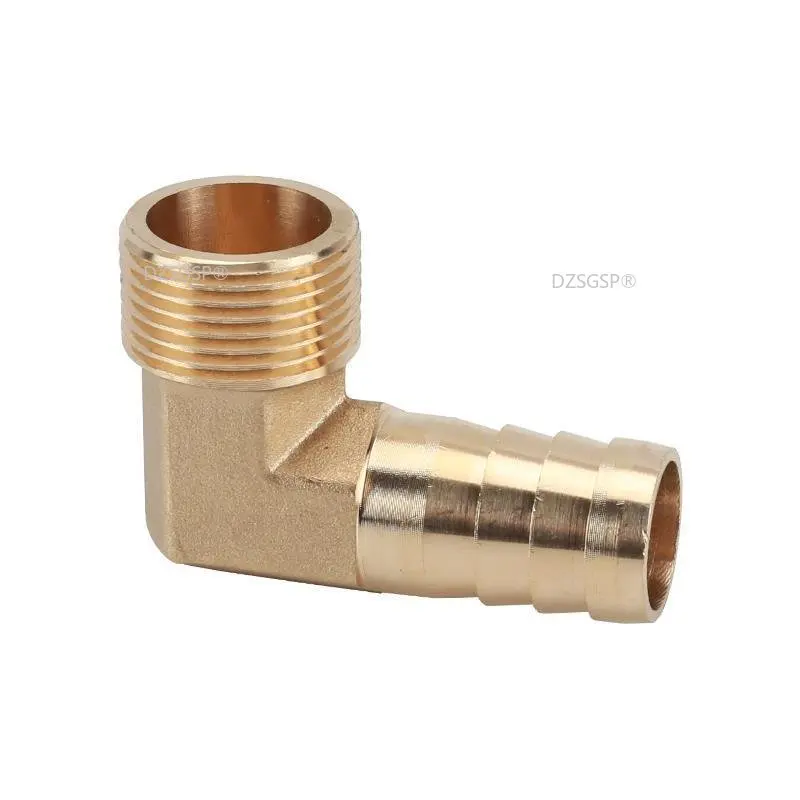 Brass Pipe Fitting Connector Jointer Adapter 90° Elbow Barb Tail 6/8/10/12/13/14/16/19/25mm  X  Male 1/8