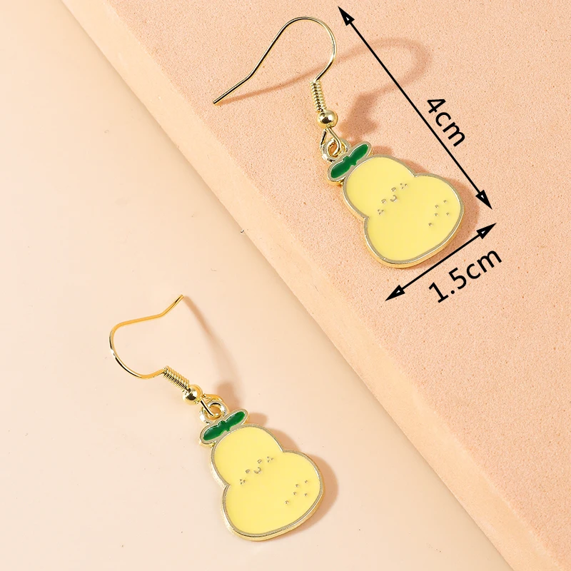 Aihua süße Früchte Ohrringe schöne Emaille Kirsche Apfel Banane Erdbeer Ohrringe für Frauen Tropfen Ohrringe Ohr haken Schmuck Geschenke – Detail 9