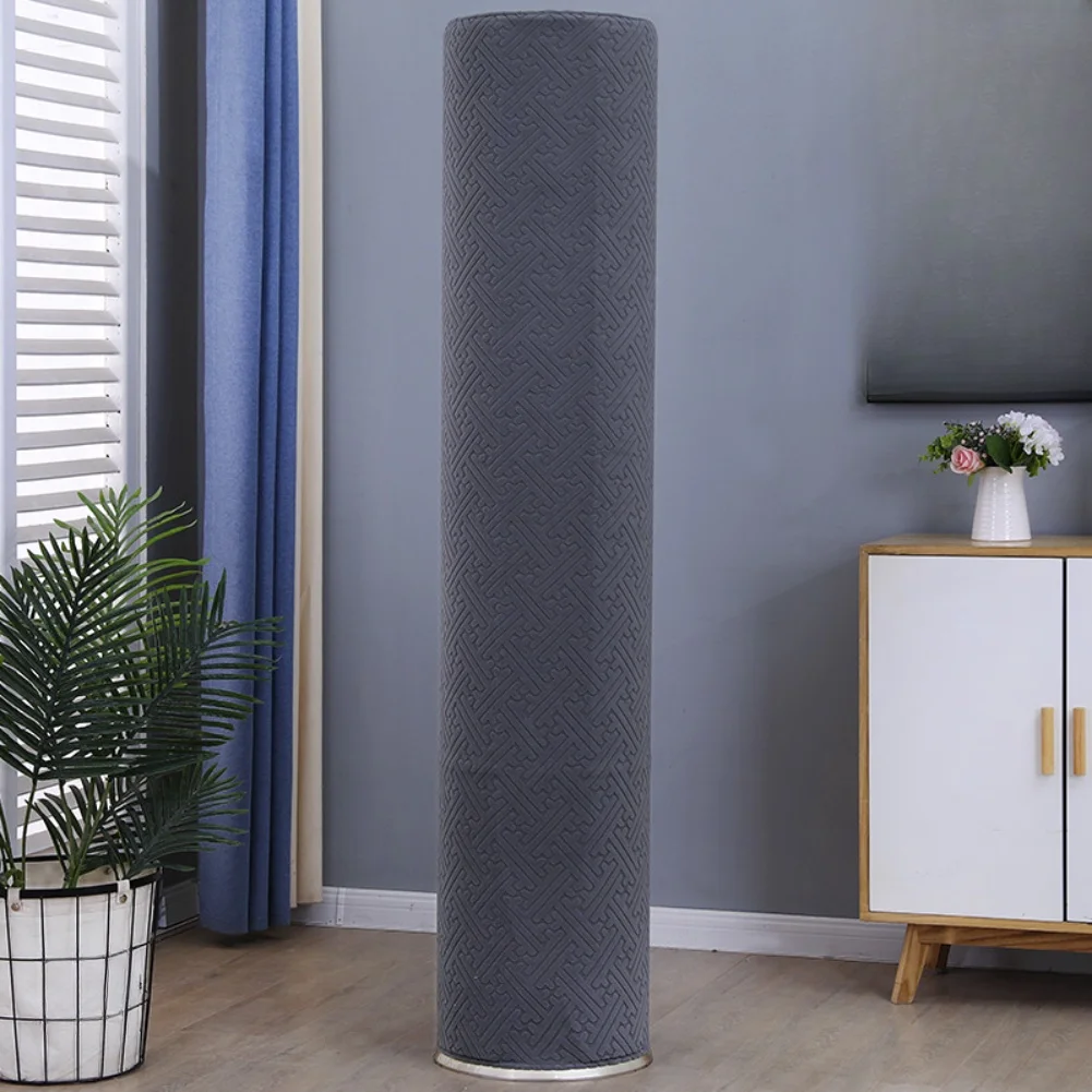 Solid Color AC Dust Cover High Elasticity Polyester Full Enclosed Sleeve For Cylindrical Standing Units Home Decor Protection