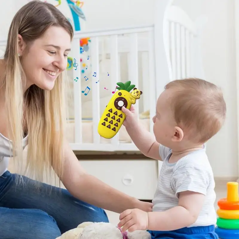 Baby Telefoon Speelgoed Ananas Vorm Kinderen Afstandsbediening Speelgoed Slaapspeelgoed Met Bijtring Simulatie Speelgoed Vroeg Educatief Speelgoed Kids