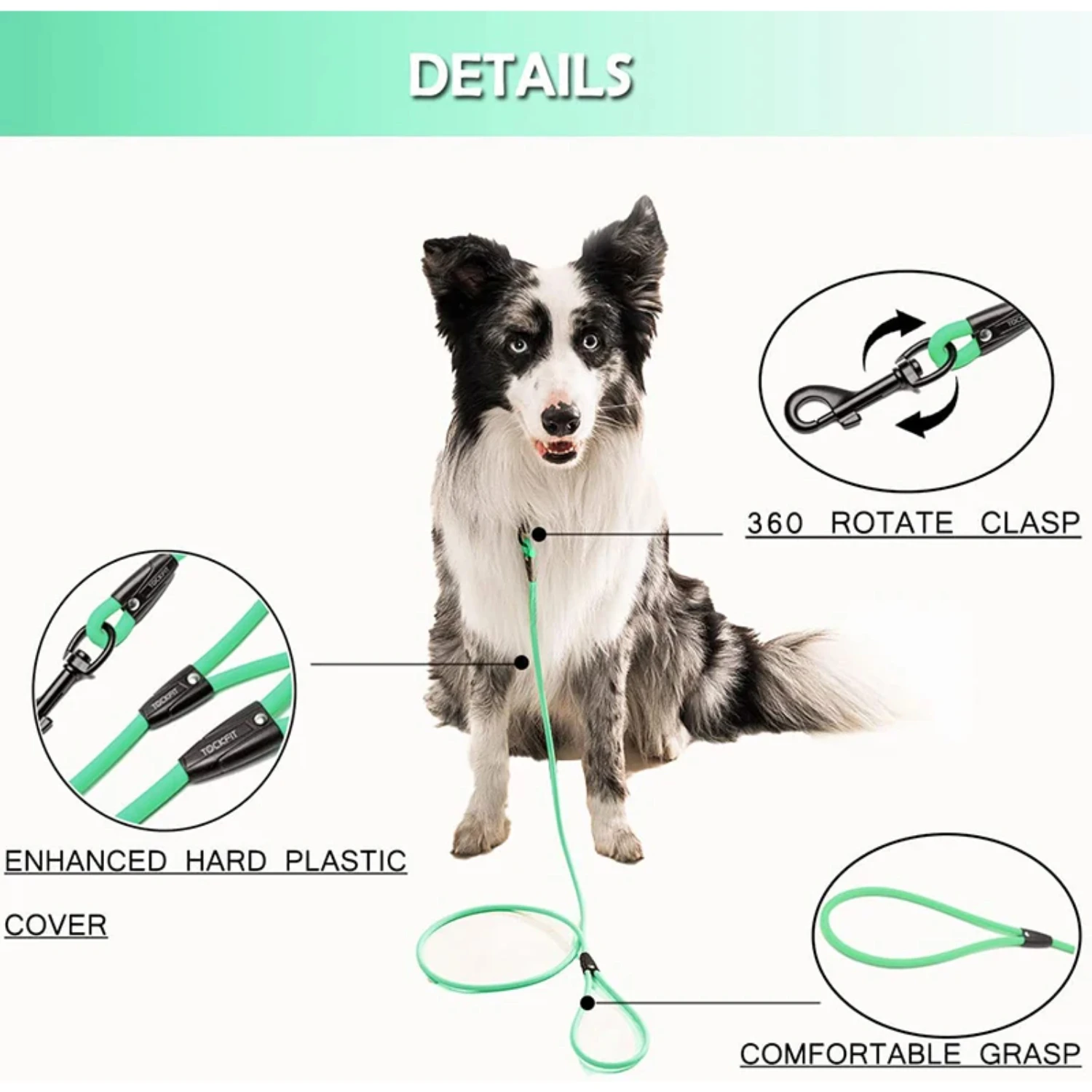 Durable and reliable long PVC dog leash for active outdoor play - Waterproof design perfect for training, yard play, and beach a