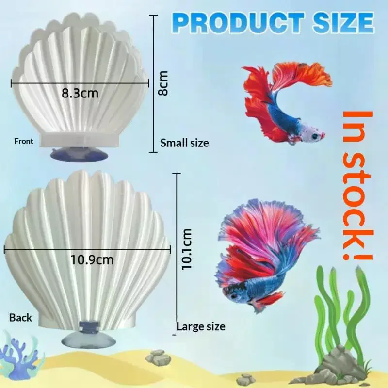Plateforme de repos pour la reproduction des poissons Betta, avec ventouse puissante, surface lisse, pour la décoration d'aquarium domestique, coquille