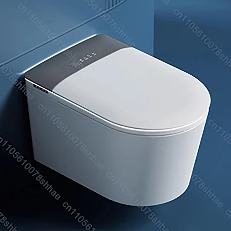 

Wall Mount Smart Toilet Intelligent Bidet Heated Seat Auto Open Close Wall Mounted 360° Foam Shield Night Light Warm Air Drying