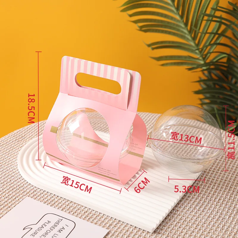 5/10 قطعة كرات صندوق الحلوى الشفافة مع غطاء ورقي محمول علب هدايا الشوكولاتة البلاستيكية للأطفال حفلة عيد ميلاد الطفل دش ديكور