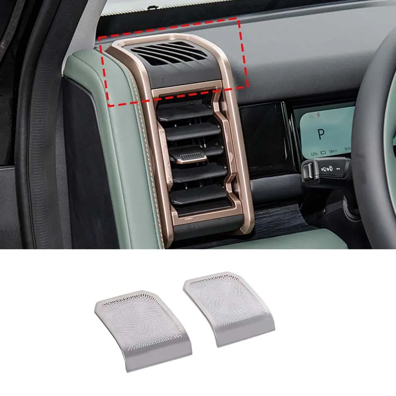 For Chery Jaecoo 6 J6 ICAR 03 2024-2025 Stainless Steel Car Center Console Side Air Outlet Protective Mesh Cover Car Accessories