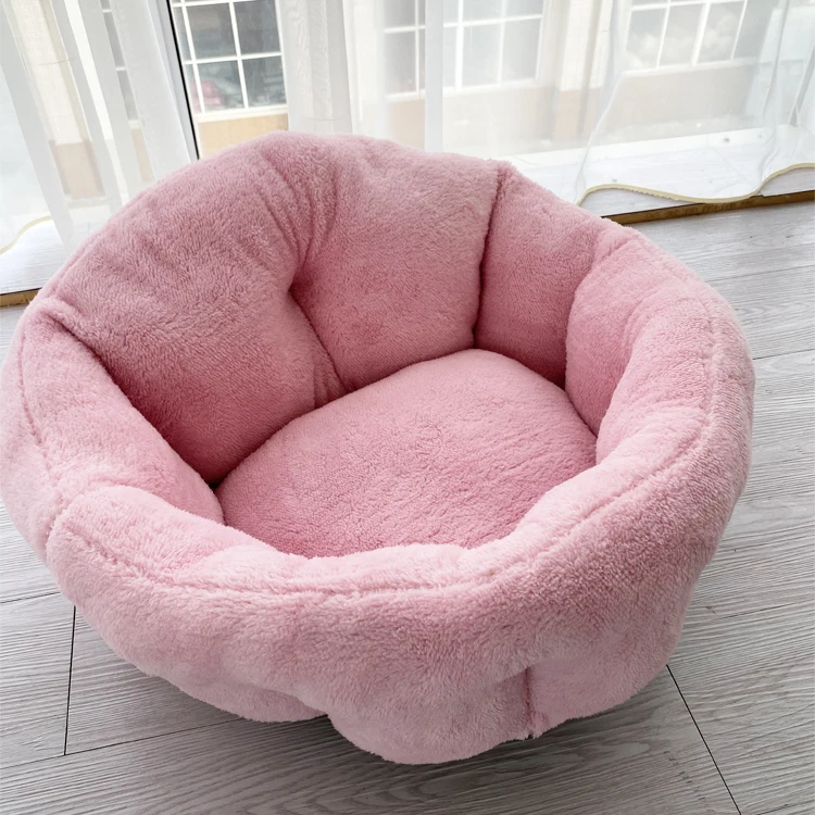 Pink princess bed teddy Bomei pet sofa dog kennel winter super soft warm small dog all-season universal cat kennel