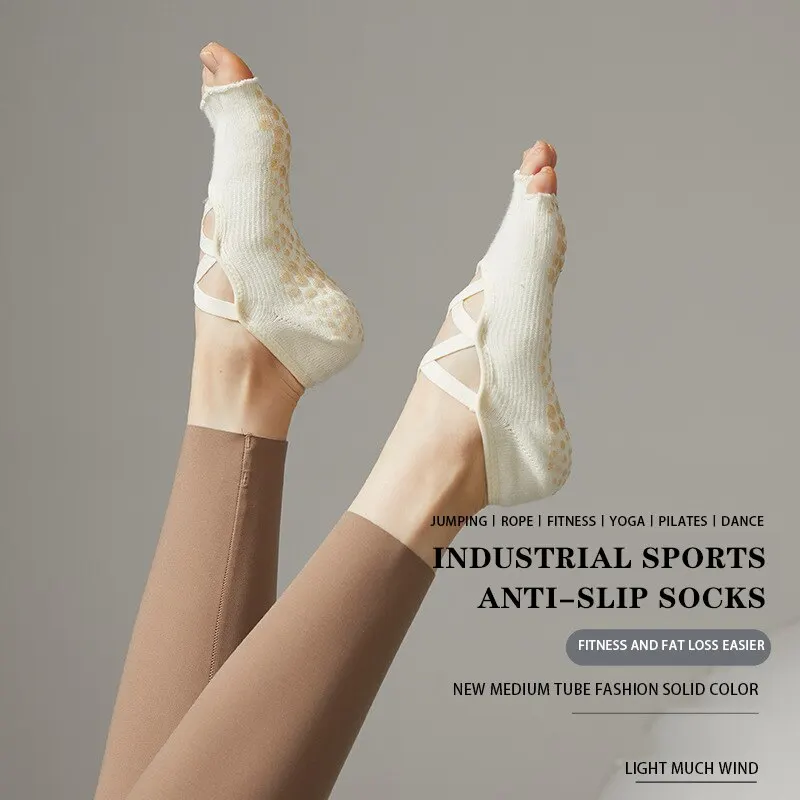 جوارب يوجا للسيدات غير قابلة للإنزلاق جوارب باليه نقي بدون أكمام جوارب يوجا للكاحل جيدة التهوية جوارب لياقة بدنية للنساء #2