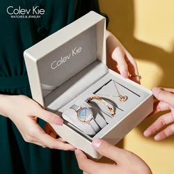 ColevKie Watch for Women Fashion Luxury Ladies Dress Bussiness Quartz Watches Women's Wrist Watches Necklace Bracelet Gift Set