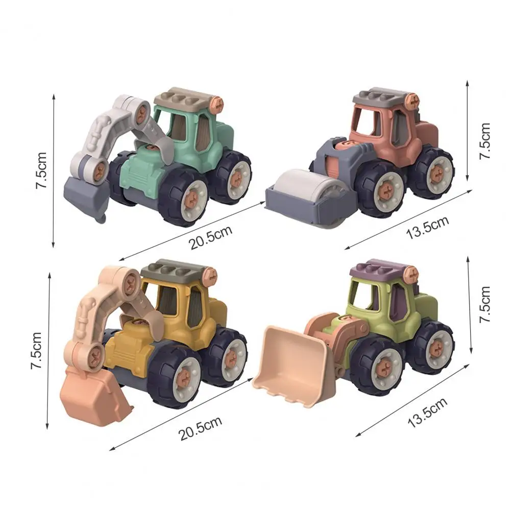 Minuature-Juego de coches de ingeniería para niños, juguete educativo para niños, juguete creativo de carga y descarga de plástico, bricolaje