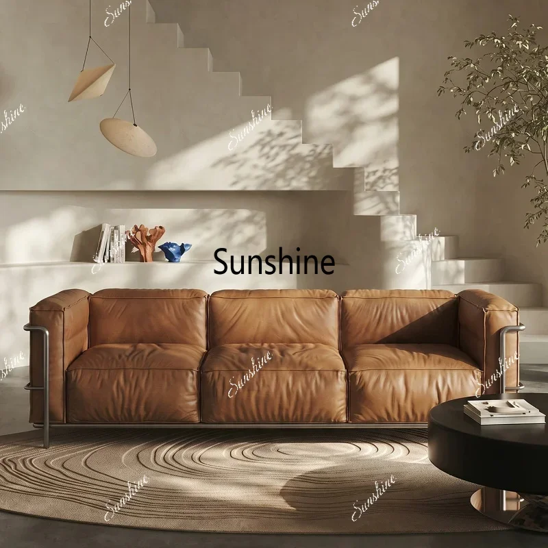 Bauhaus Style Sofa Apartment Hotel Living Room Leisure Area Stainless Steel SofaTJ