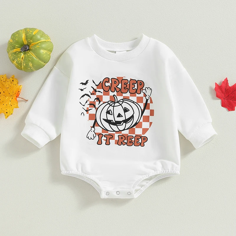 

Infant Unisex Hoodies Rompers Thanksgiving Outfits Turkey Pumpkin Print Long Sleeve Baby Jumpsuits Autumn Bodysuits for Fall