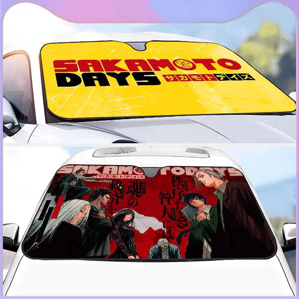 

Popular Japanese Anime SAKAMOTO DAYS Car Windshield Funny Sun Shade Foldable UV Ray Sun Visor Protector Sunshade For Front
