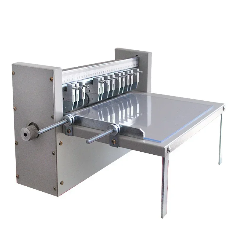 Models 300 and 400 Electric A4+ Creasing/Labeling/Perforating Machines (with rotary blade), featuring adjustable speed.