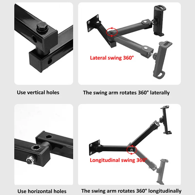 Soporte de montaje en pared para tableta, brazo largo Flexible y ajustable, soporte de pared para Teléfono Celular, soporte de pared de aleación de