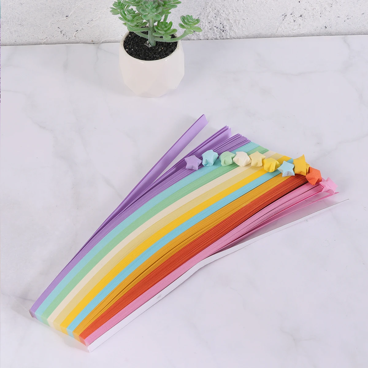 

540 Pieces Lucky Star Origami Paper Gradient Stars Papers Package Child Colorful