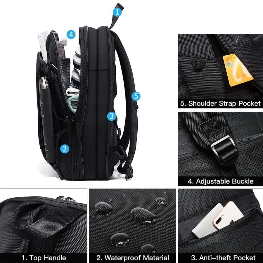 Slim Laptop Backpacks 17.3inch,Expandable Business Work Backpack for Men and Women Large