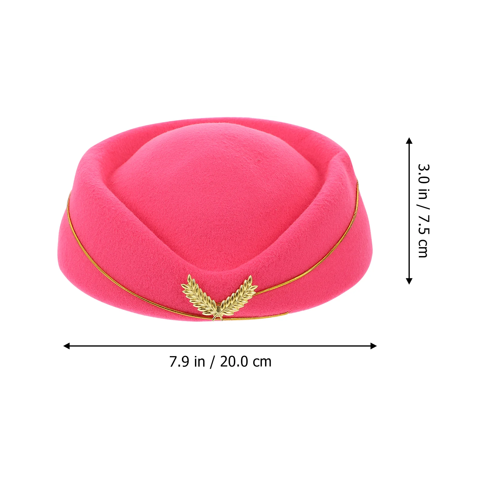 Women Stewardess Hat Felt Flight Attendant Hat Costume Air Hostess for Costume Cosplay Band Musical Performance (Rosy Size M)