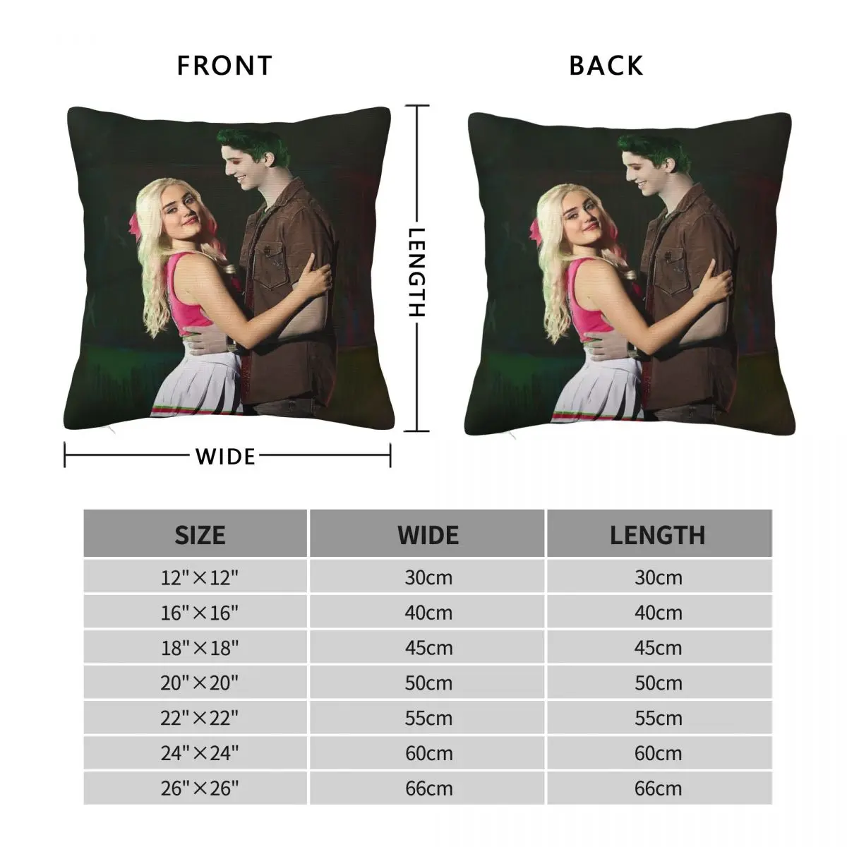 Zombies 3 Addison Zed Square Pillowcase Polyester Linen Velvet Printed Zip Decorative Throw Pillow Case Car Cushion Cover 45x45