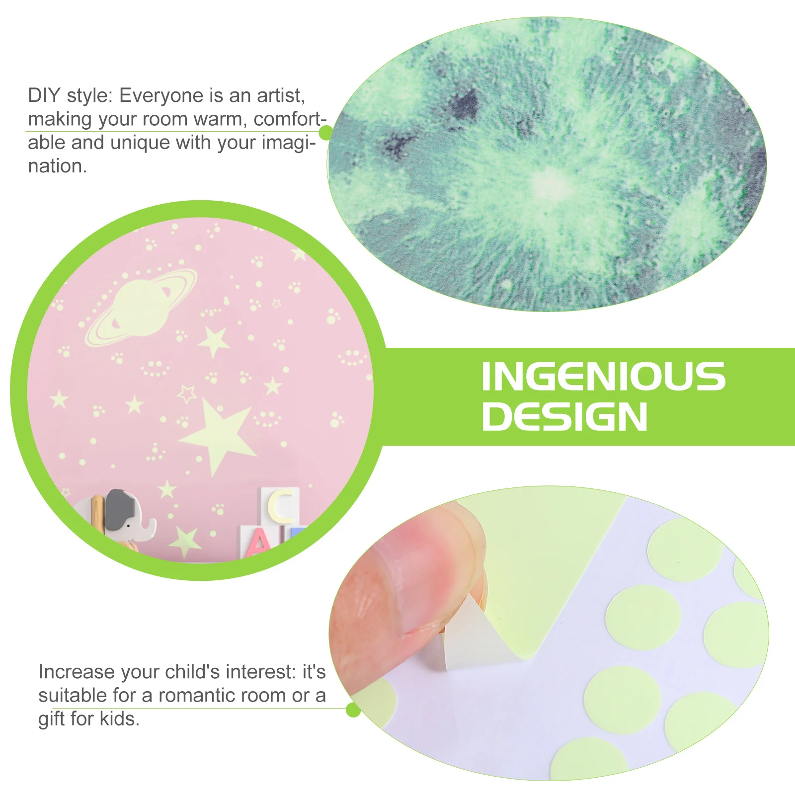 

1 set 1 Set Glow In The Dark Star Wall Stickers Luminous Moon Decor For Kids Room Bedroom Ceiling Waterproof Murals Light Switch