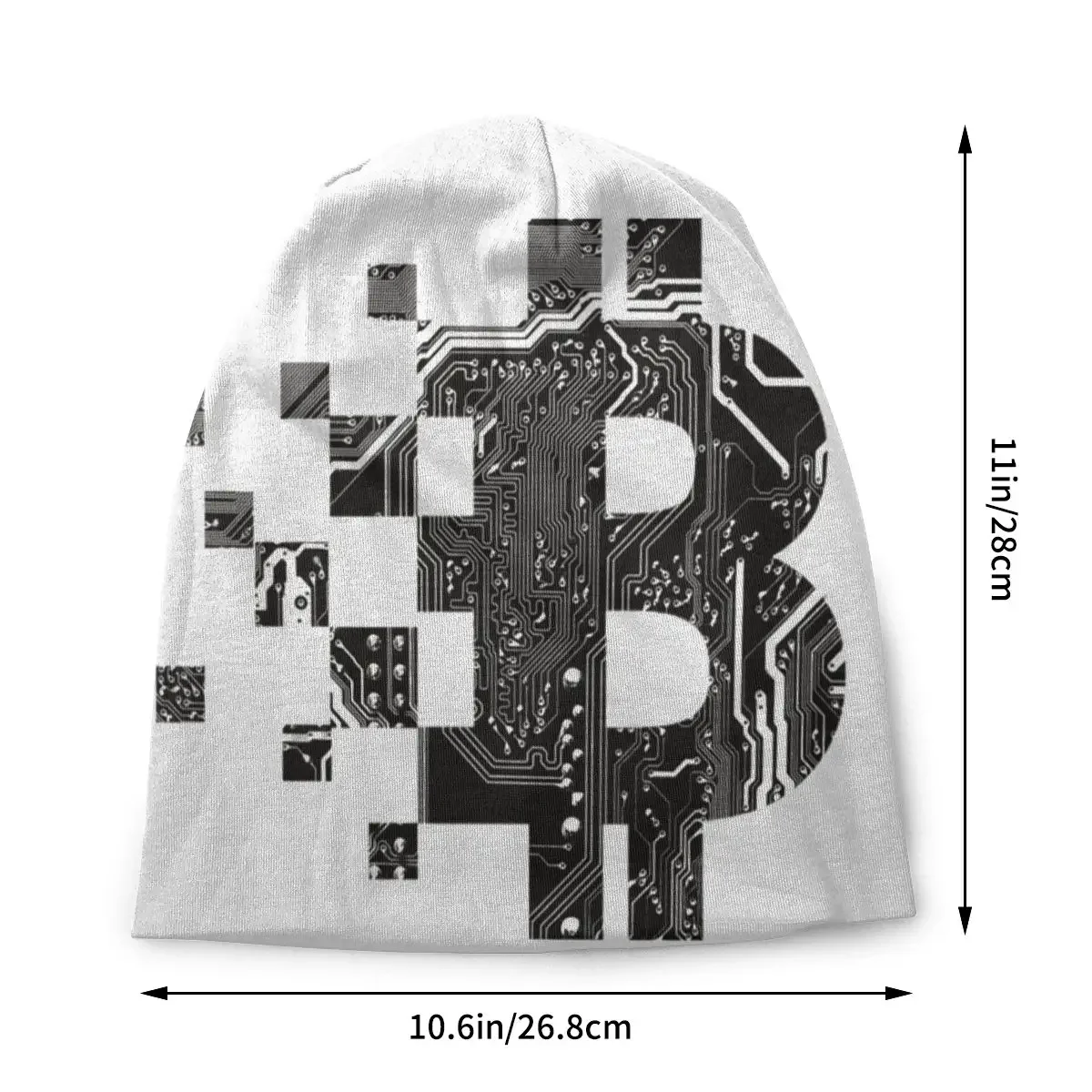 Bitcoin BLOCKCHAIN CIRCUIT BOARD Cap Hip Hop Street Skullies Beanies Hat Male Adult Dual-use Bonnet Knitted Hat