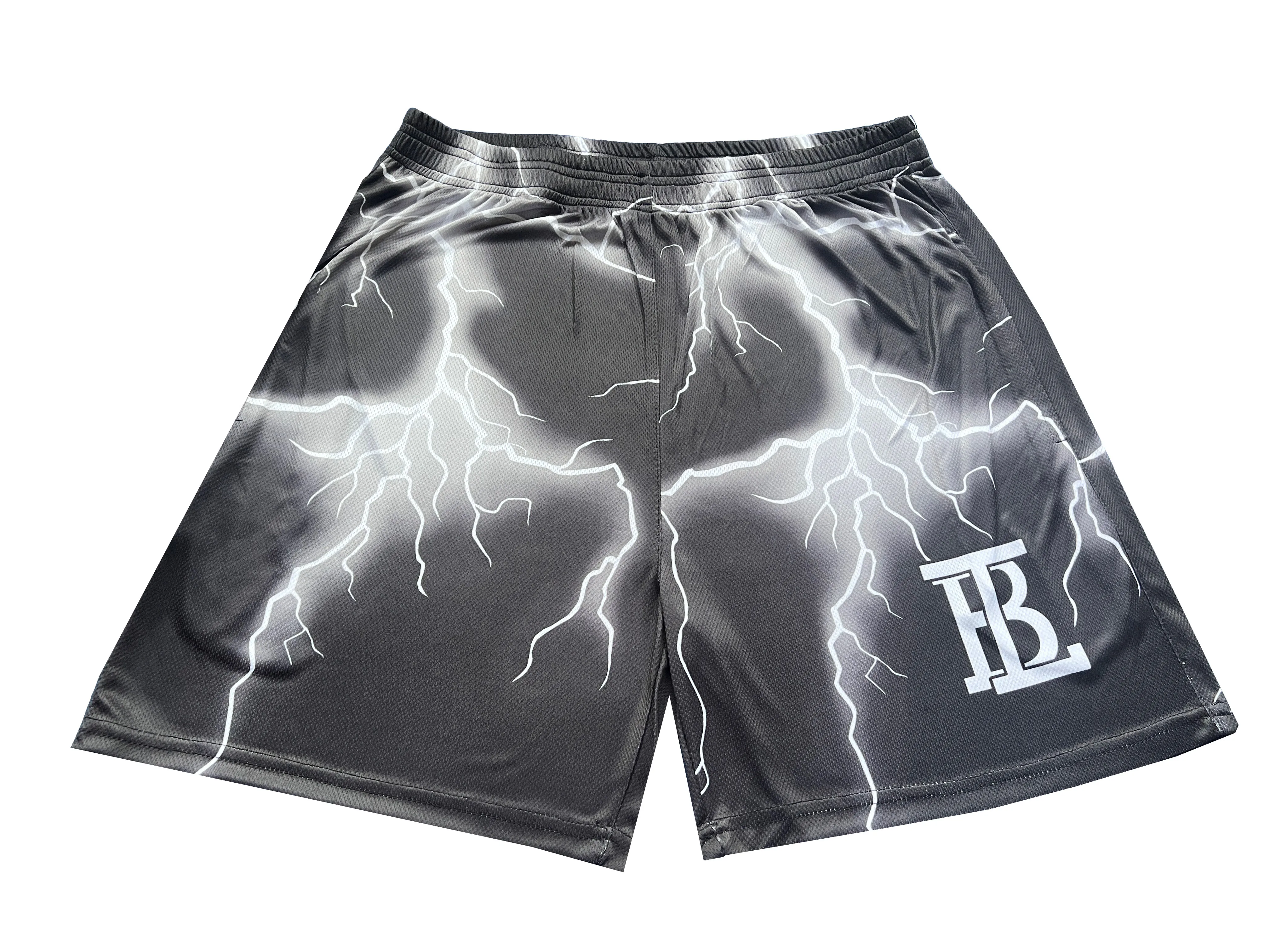 New 2023 Lightning Mesh Basketball Shorts bermudas  Men\'s Gym Fitness Training Shorts Male Bodybuilding Sports Boxing  Beach