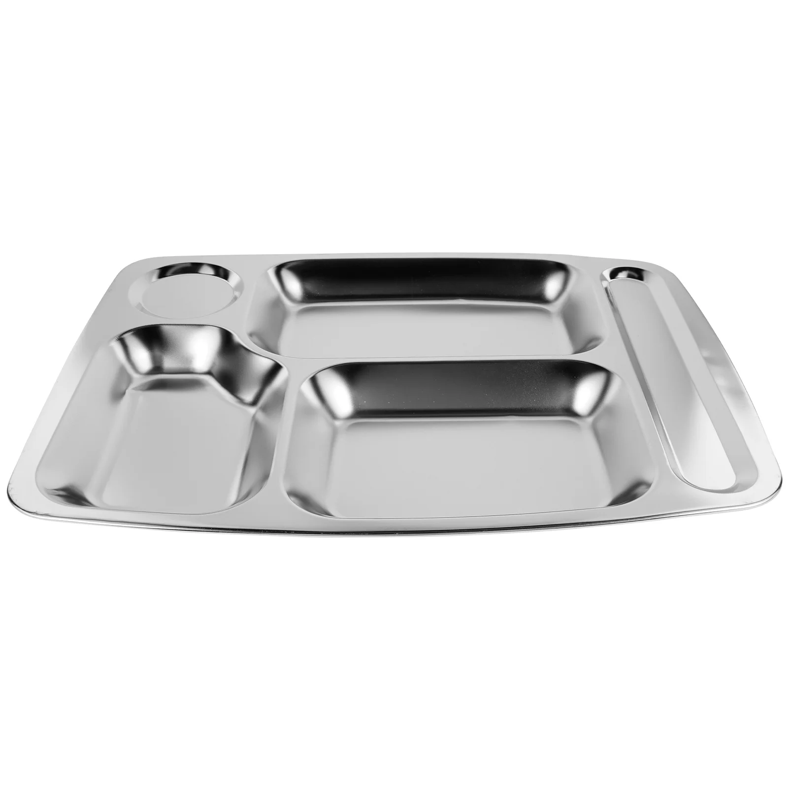 

Professional Stainless Steel Divided Food Plate Dinner Tray School Canteen Restaurant Food Tray Rust