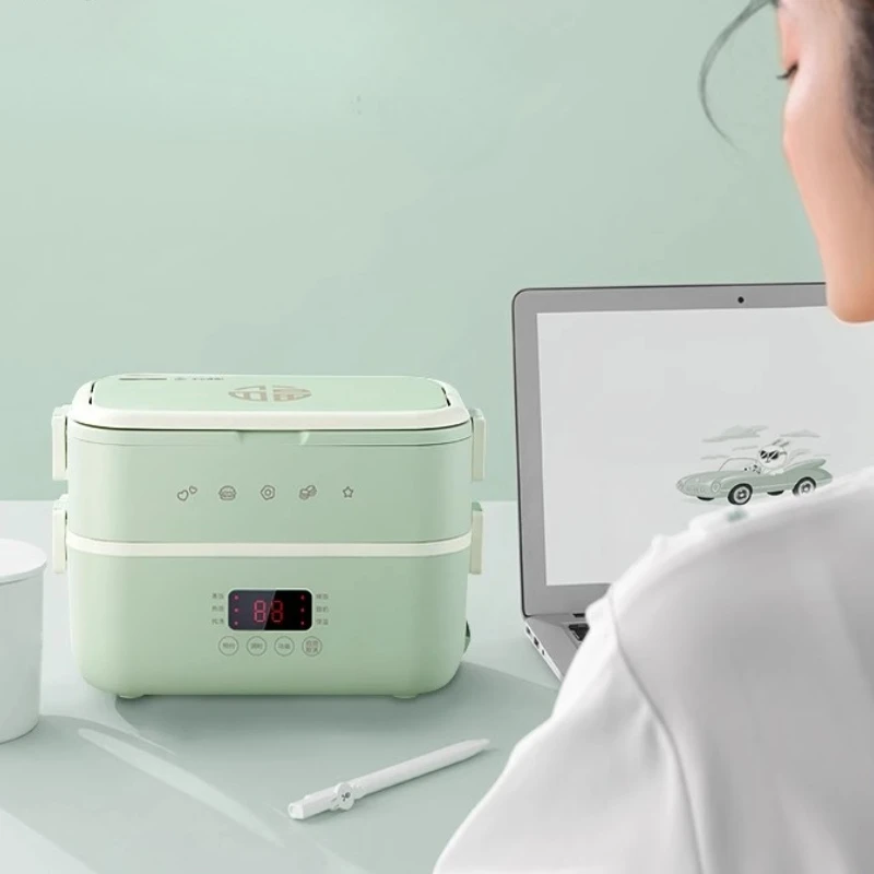 صندوق غداء كهربائي صغير الحجم للحفاظ على الحرارة بقوة 220 فولت، حاوية تسخين الطعام #4