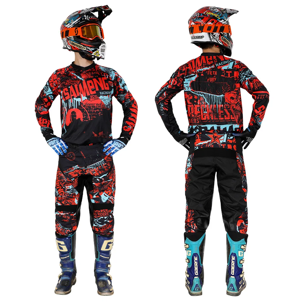 

NEW 2022 SAIMENG RACING enduro motocross gear set mx jersey pants flexair motorcycle clothing mtb Off Road racing suit