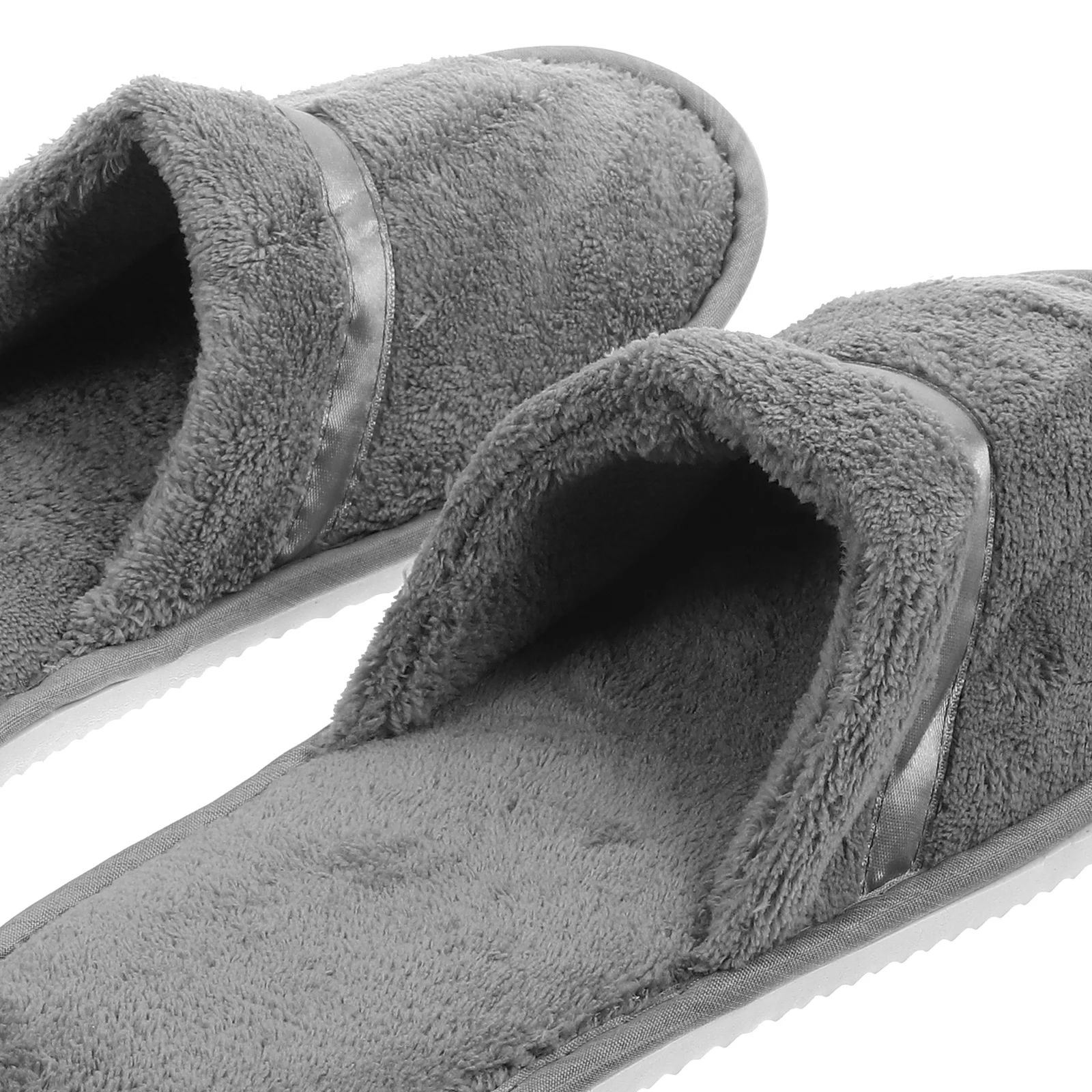 

2 Pairs Thick Coral Velvet Slippers 43 Code Gray Reusable Hotel Guest Spa Mens Womens Anti Slip Lightweight Storage