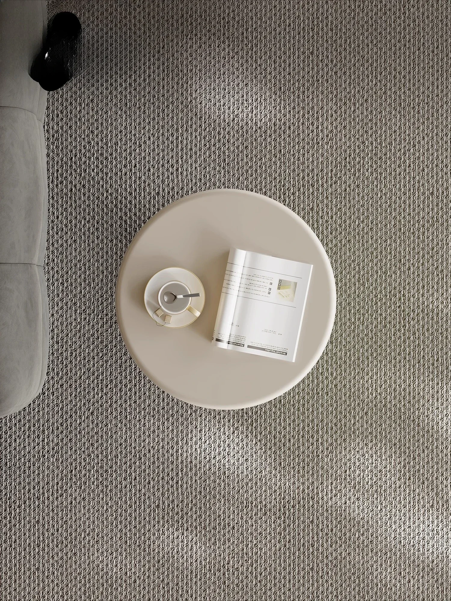 Sofá de diseño moderno y sencillo, mesa redonda pequeña para balcón, arte de calabaza candida nórdica