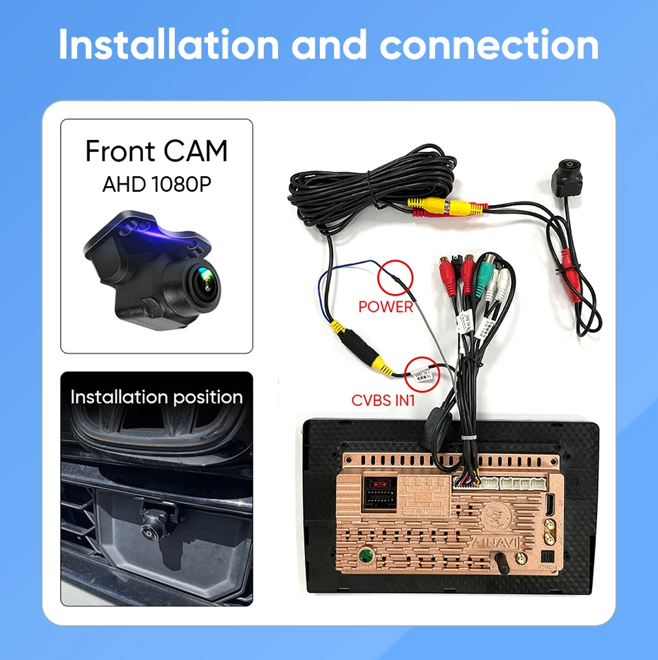 Ainavi Wasserdichte HD AHD Rückfahrkamera 1080P DVR Fahrrekorder Dashcam ADAS für Android Multimedia-Player-System – Detail 9