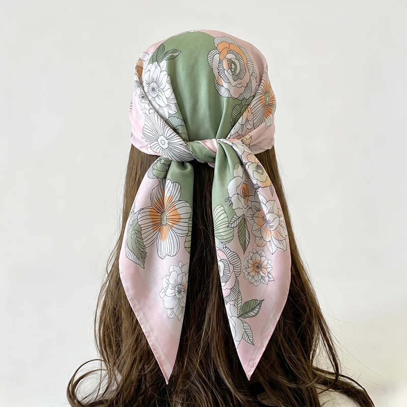 

Fashion Scarf Women's Turban Hijab Print Headscarf Bandana Shawl Handkerchief Neckerchief Headband Windproof Square Luxury Wraps