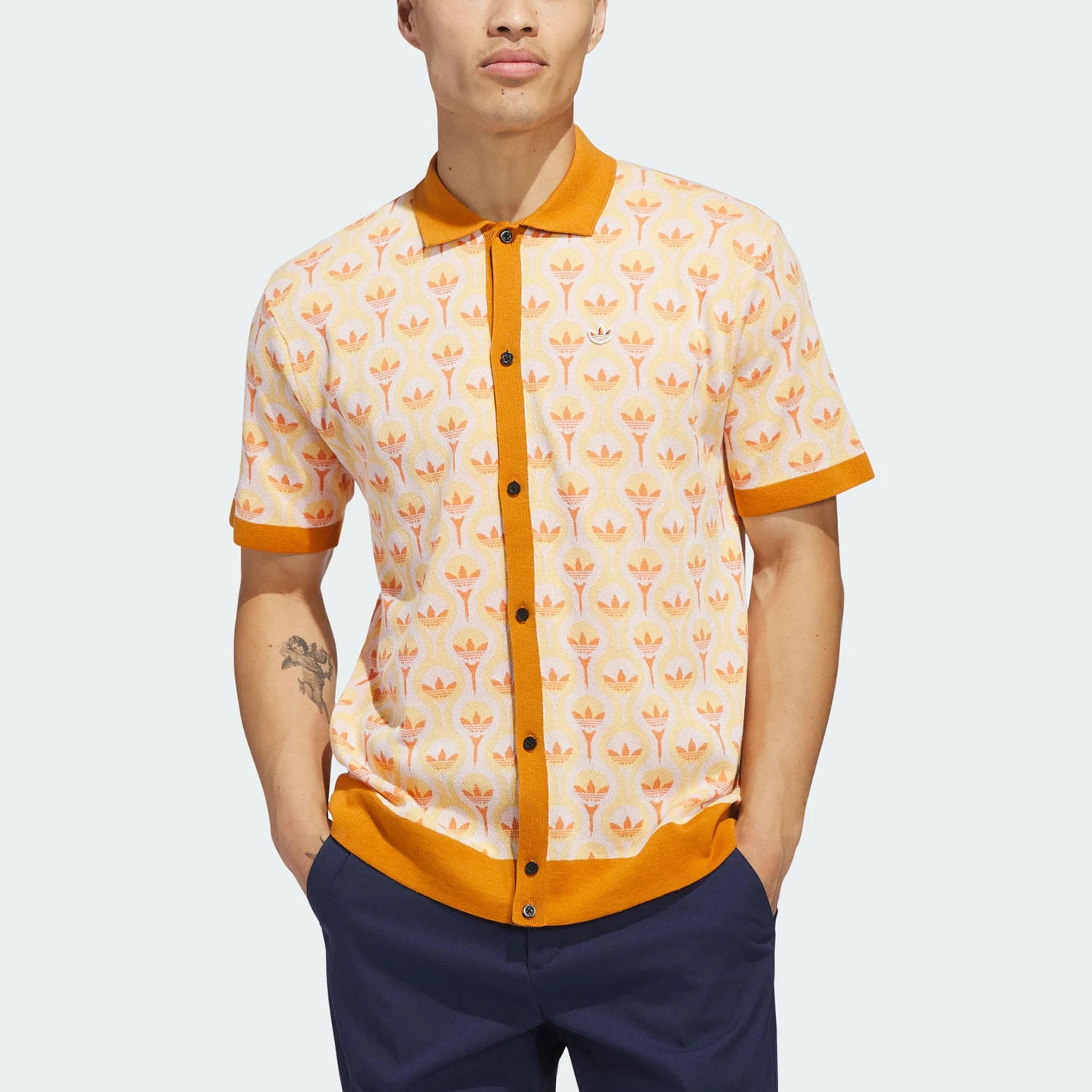 Adidas genuine clover KNITPOLO new men's skin friendly outer shirt KB8579