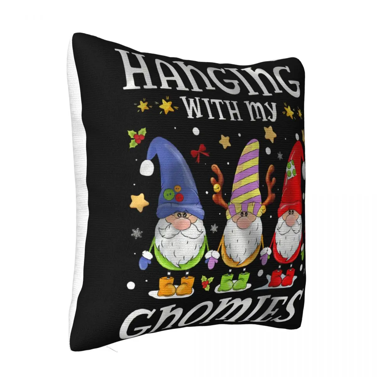 Hanging With My Gnomies Nordic Santa Gnome Christmas Pajama Cute Game Natural Hip-Hop Pillow Case