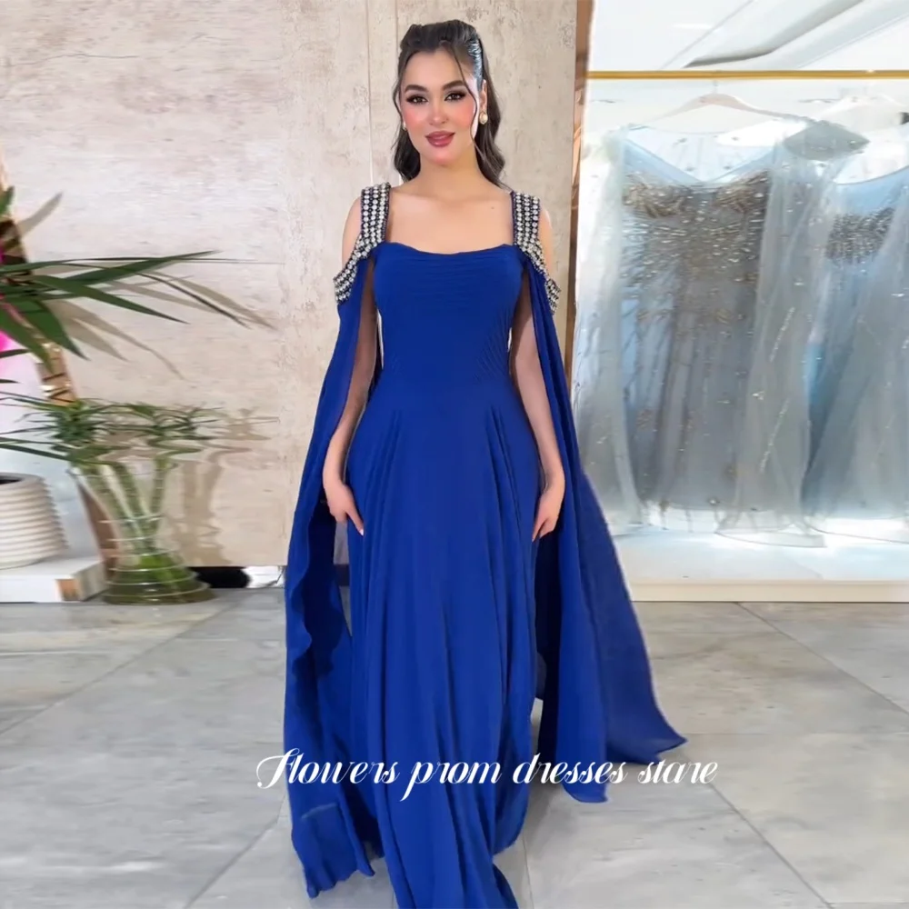 

Flowers A Line Party Dress Flare Sleeve Evening Dresses Beaded Chiffon Prom Dresses Elegant Homecoming Dress 2025 Customized