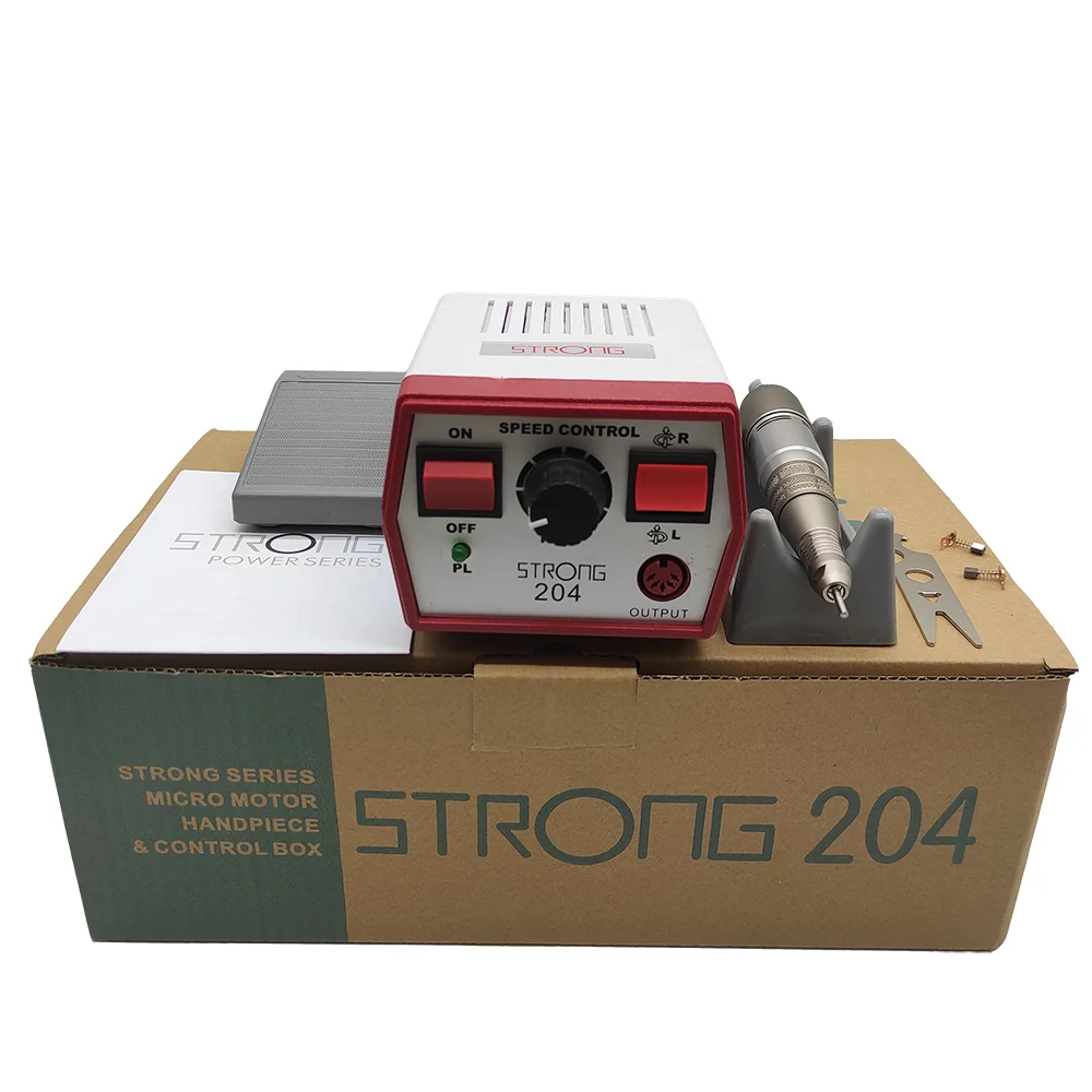 65W Manicure Machine Strong 204 Control Box 35000RPM SDE-H200 Electric Nail Drill Handle attrezzatura professionale per Nail Art