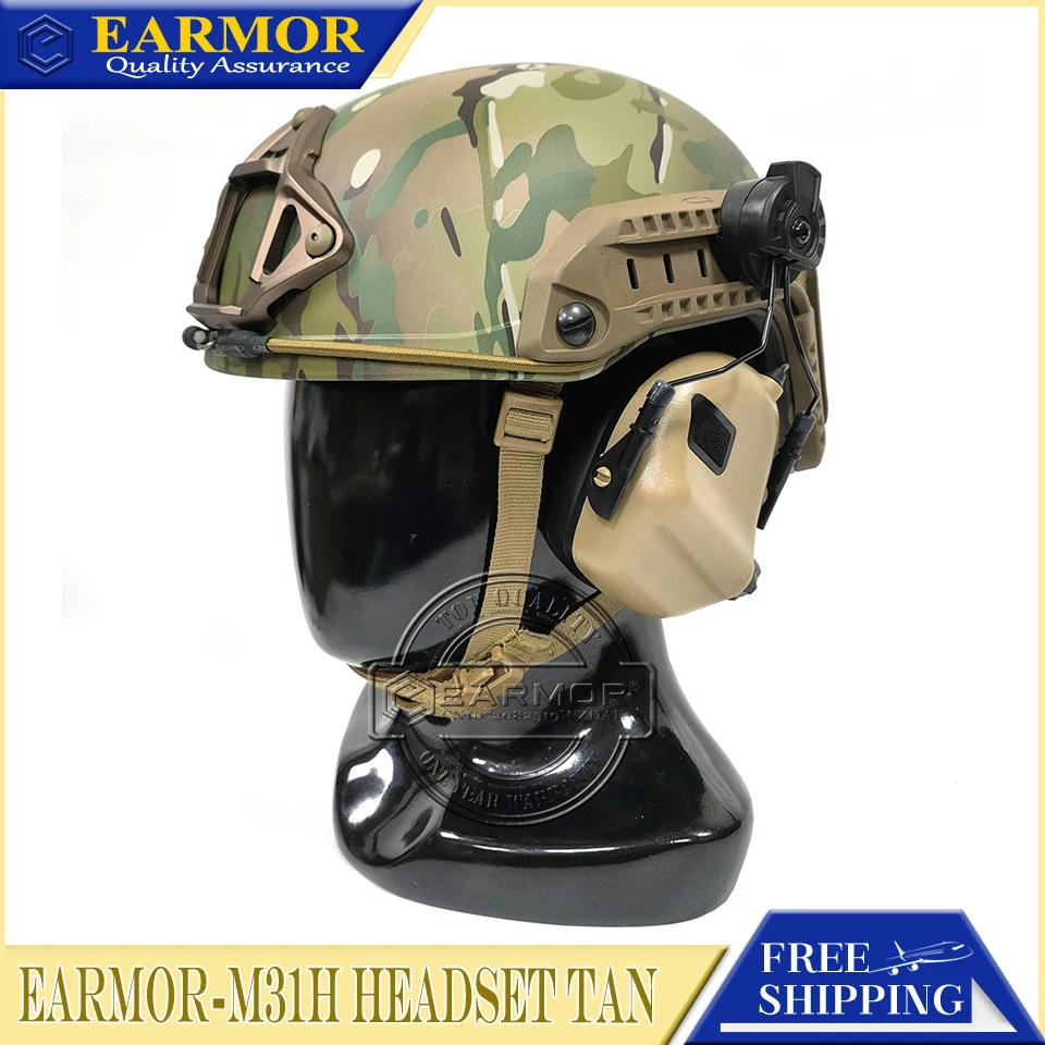 

EARMOR M31H MOD4 Electronic Hearing Protection Shooting Earmuffs Military Tactical Helmet Earphones for FAST MT helmet earmuffs