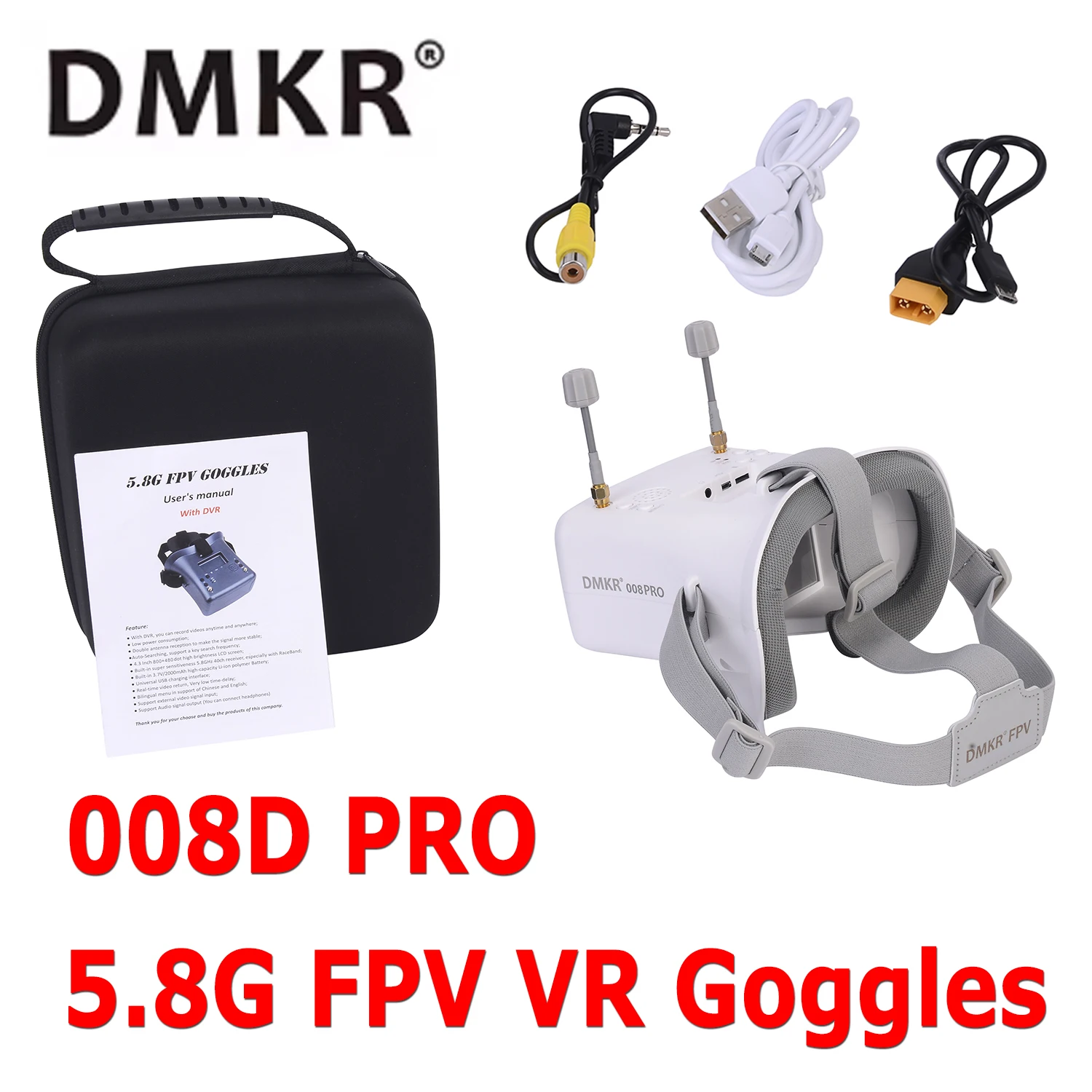 Drone Racing Goggles - DMKR 008DPRO 5.8G Kacamata FPV VR