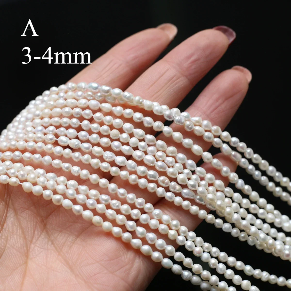 

3-4mm A Natural Freshwater White Irregular Pearl Bead Christmas Gift Women for Jewelry Making DIY Necklace Bracelet Accessories